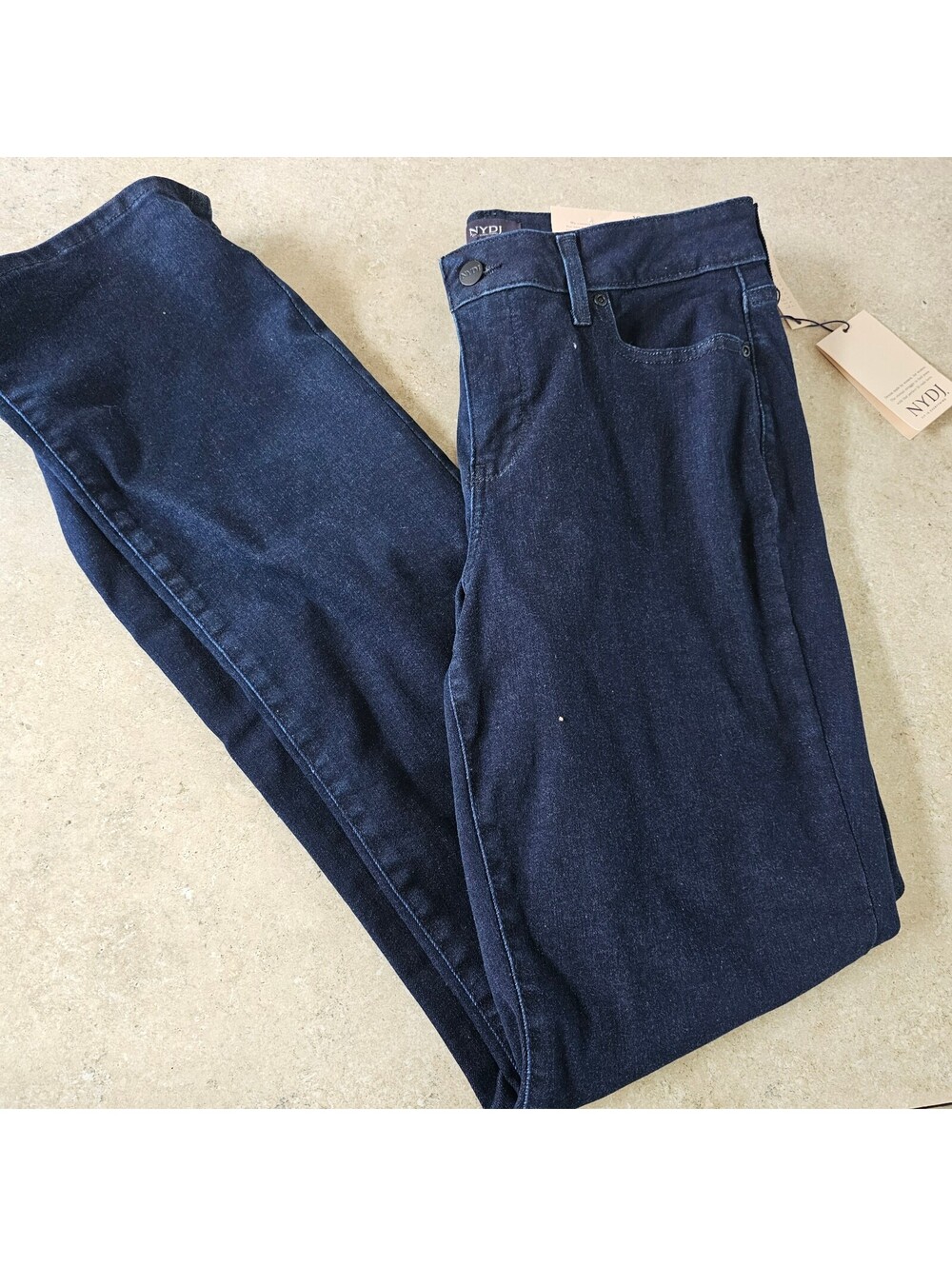 NYDJ Marilyn Straight Rinse Dark Blue Jeans Size 10 NEW